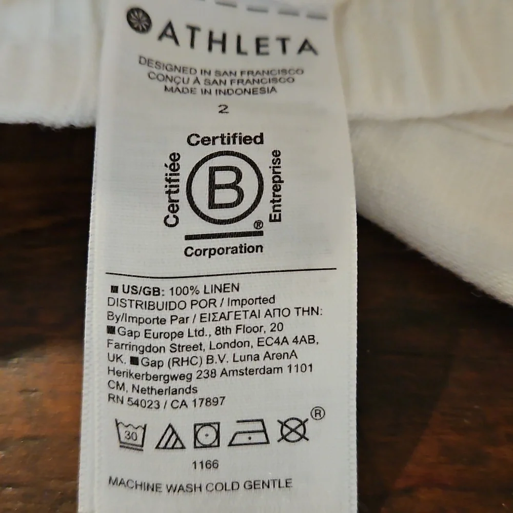 Nwot Athleta Linnen White Joggers
